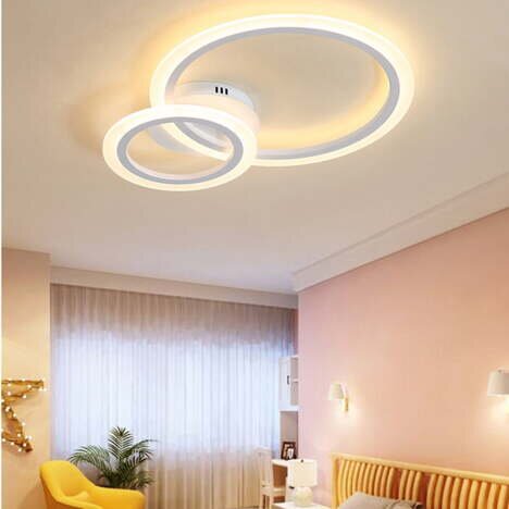 Lustra LED 96 W cu Telecomanda Rings 2, 3 surse de iluminare, Telecomanda