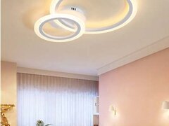 Lustra LED 96 W cu Telecomanda Rings 2, 3 surse de iluminare, Telecomanda, Echivalent 384W